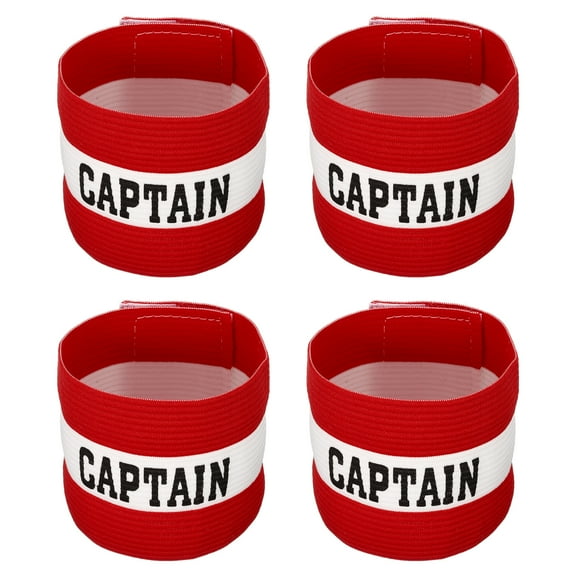 Unique Bargains Elastic Captain's Armband Soccer Training Arm Band 4 Pack Red