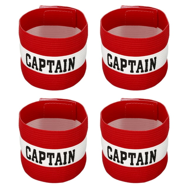 Unique Bargains Elastic Captain's Armband Soccer Team Training Arm Band Red 4 Pack