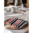 thumbnail image 6 of Black Red Striped Cloth Napkins Set of 8 Reusable Dinner Napkins, Horizontal Lines Simple Minimalist Cocktail Napkin Washable Table Napkins for Wedding/Holiday Party/Baby Shower 20"x20", 6 of 7