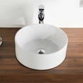 thumbnail image 2 of DeerValley Circular Round Vessel Ceramic Bathroom Sink in White, 2 of 4