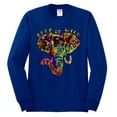 thumbnail image 2 of Wild Bobby, Keep It Wild Colorful Elephant Face Animal Lover Mens Long Sleeve Shirt, Royal, X-Large, 2 of 3