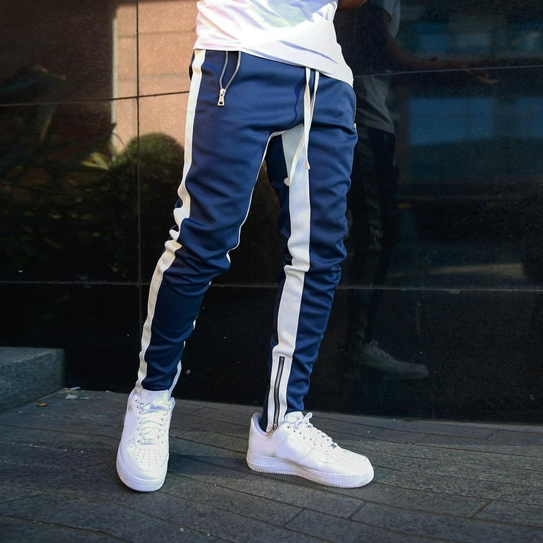 Sports pants with zipper legs sale