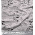 thumbnail image 1 of Soimoi Grey Cotton Duck Fabric To Travel Is To Live Text Print Fabric by the Yard 42 Inch Wide, 1 of 1