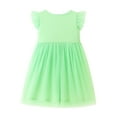 thumbnail image 2 of HILEELANG Toddler Girls 2–7T Cotton Summer Dress, Flutter Sleeve Clover Casual Dress, 3T, 2 of 9