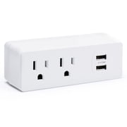 Merkury Innovations Ultra-Slim Wall Tap - 2 AC Outlets, 2 USB-A Ports, 2.1 Amps Fast Charging, Electrical Outlet Extender Wall Tap for Home