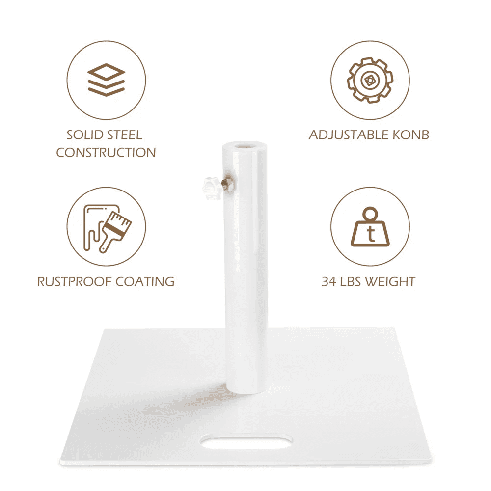 Outdoor Umbrella Stand Steel Parasol Base 34Lb (D2 3/8")
