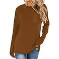 thumbnail image 2 of HAiming Womens Long Sleeve Round Neck Shirts Solid Color Pullover Basic Tops Fall Winter Casual Trendy Tunic Blouse, 2 of 5