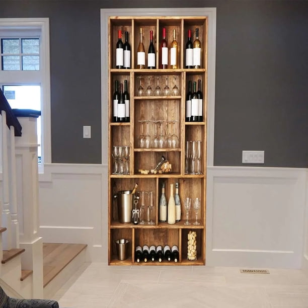 Pegatinas de puerta DIY para gabinete de vino 3D, papel tapiz adhesivo de PVC, calcomanías de decoración para el hogar, Mural impermeable para decoración de sala de estar y dormitorio Ormromra 2029823-1