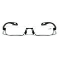 thumbnail image 3 of Men Large Wide Featherweight Slim Half Rim Memory Flex Reading Glasses - Anti-reflective AR Coating With Extended Temple +2.50, 3 of 4