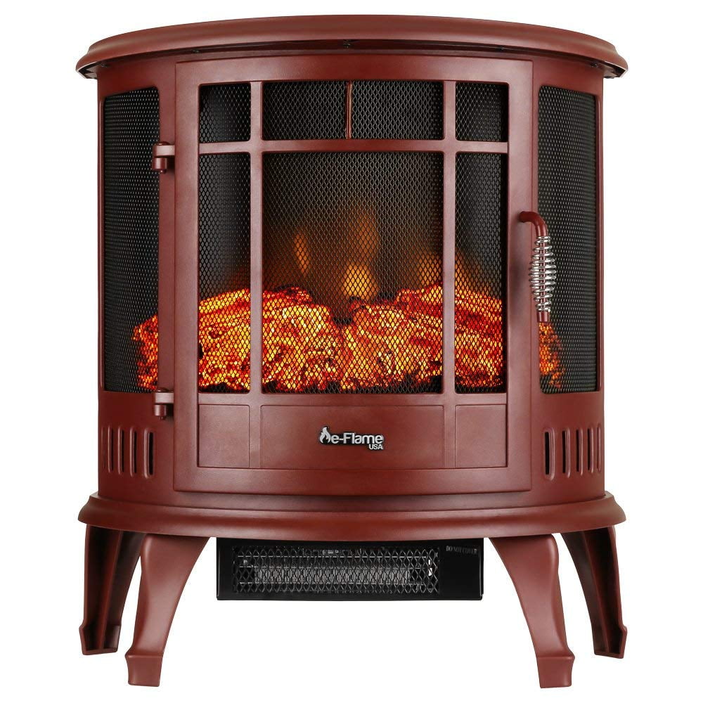 EFlame USA Regal Free Standing Electric Fireplace Stove Red