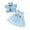 Blue, variant on LNMQLPDBS Girls Dresses 3pcs Sets Flying Sleeve Ruffle Button Closure Coat & Sleeveless Layered Tulle Hem Dresses with Floral Embroided & Bow Headband Cute Trendy Summer Toddler Girls' Clothing Sets