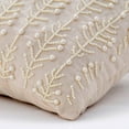 thumbnail image 3 of Pillow Covers, Beige Pillow Shams, Pearls Leaf & Flowers Floral Theme Pillow Shams, 24x24 inch (60x60 cm) Pillow Shams, Square Cotton Linen Pillow Shams, Contemporary - Pearl Essence, 3 of 3
