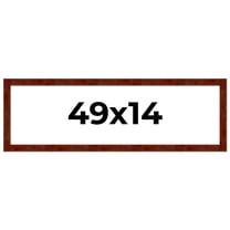 49x14 Walnut Brown Veneer Real Wood Picture Frame Width 1.75 inches | Interior Frame Depth 0.5