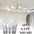 thumbnail image 2 of Bombilla LED Serie A60-A80, Base E27/ B22, 3000/4000/6000K, 8W, 9W, 10W, 12W, 15W, 18W, 20W, 24W, para decoración de sala de estar y dormitorio, 6 piezas, 2 of 4