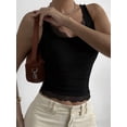 thumbnail image 4 of Women's Y2K Lace Tank Top Sleeveless Square Neck Crop Tops Streetwear Black S, 4 of 9