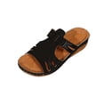 thumbnail image 2 of ATENAR Womens Sandals Beach Fashion Women Sandals Solid Color Womens Shoes Black 9, 2 of 9