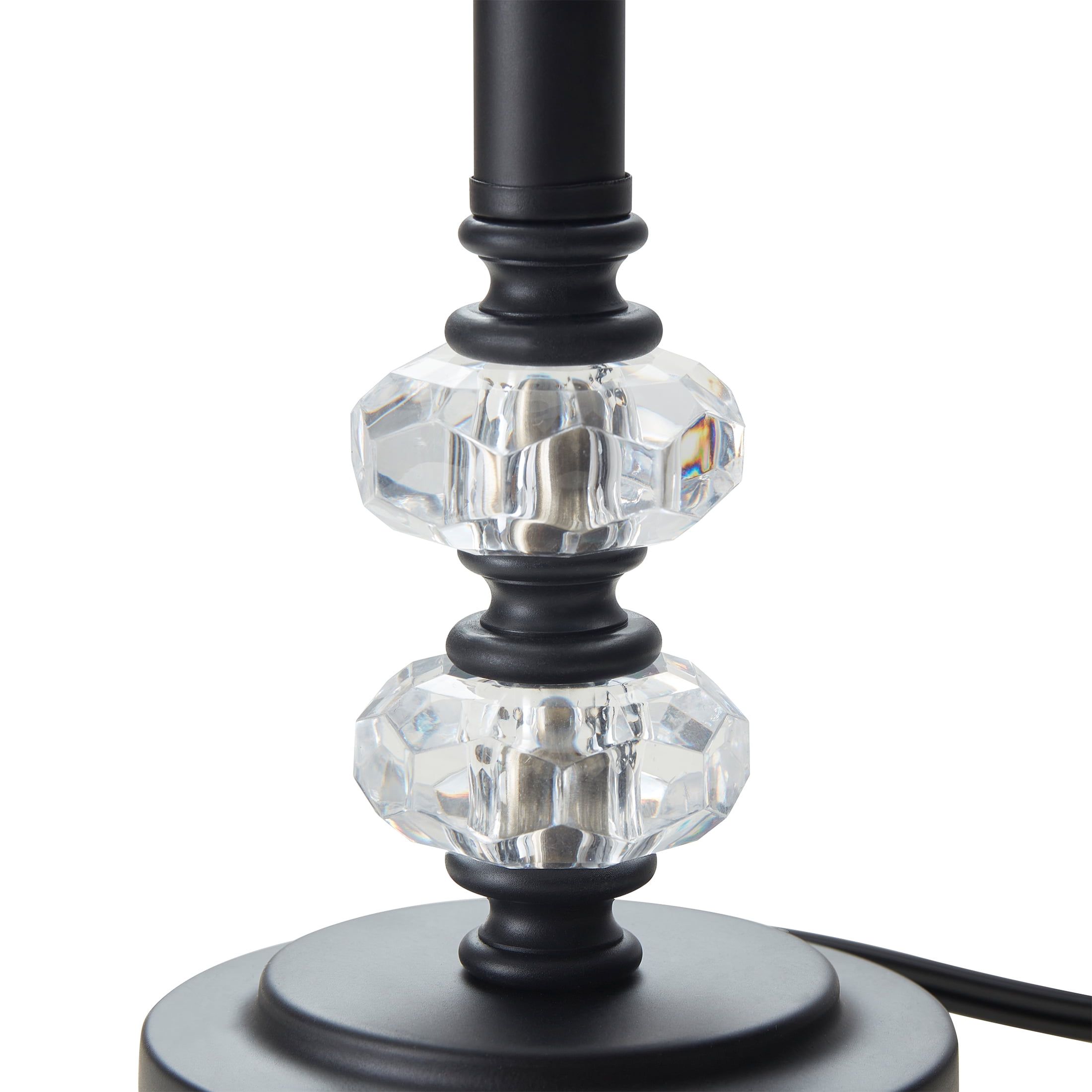 Mainstays 11" Crystal Faceted Accent Lamp Base, Black