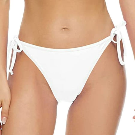 eczipvz Swim Shorts Women Women s High Cut Swimwear Black Beach Bikini Panty High Waisted Thong Bikini Bottoms White S