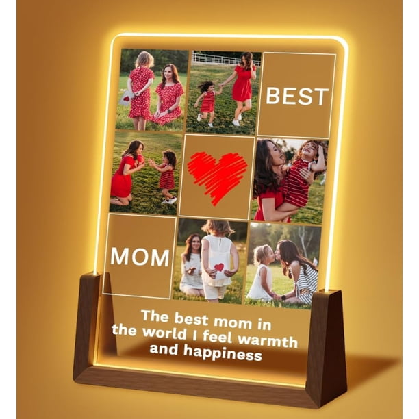 Lámpara de mesa personalizada con placa Spotify personalizada con foto - Ideas de regalos para mamá - Regalo original del Día de la Madre-A1