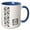 Blue/White, variant on 3drose, Monogram Initial D in Black Lace with Butterfly Detail, 11oz Two-tone Red Mug