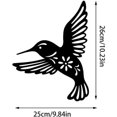 thumbnail image 2 of Decoración de pared de colibrí de pájaro de metal negro, 3 piezas de decoración de pared de colibrí de hierro forjado de 10,2 pulgadas, arte de pared de pájaro de metal para sala de estar de amantes, 2 of 5