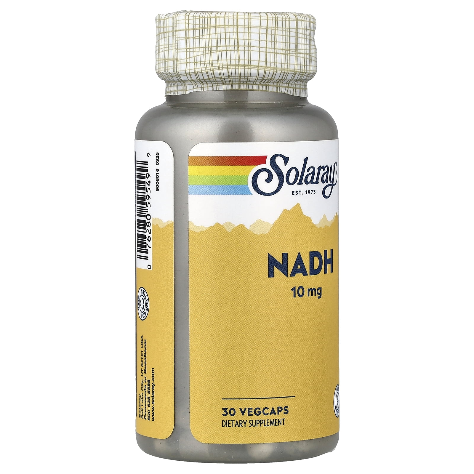 SOLARAY NADH 10 mg - Active Form of Niacin, Reduced NAD Supplement - Cofactor in Cellular Energy Pathways - Lab Verified, Gluten Free, 60-Day Guarantee - 30 Servings, 30 VegCaps