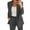 Gray, variant on Women's Stretch Business Casual Pants Set - Trousers Suit for Dating Travel School, Solid Color