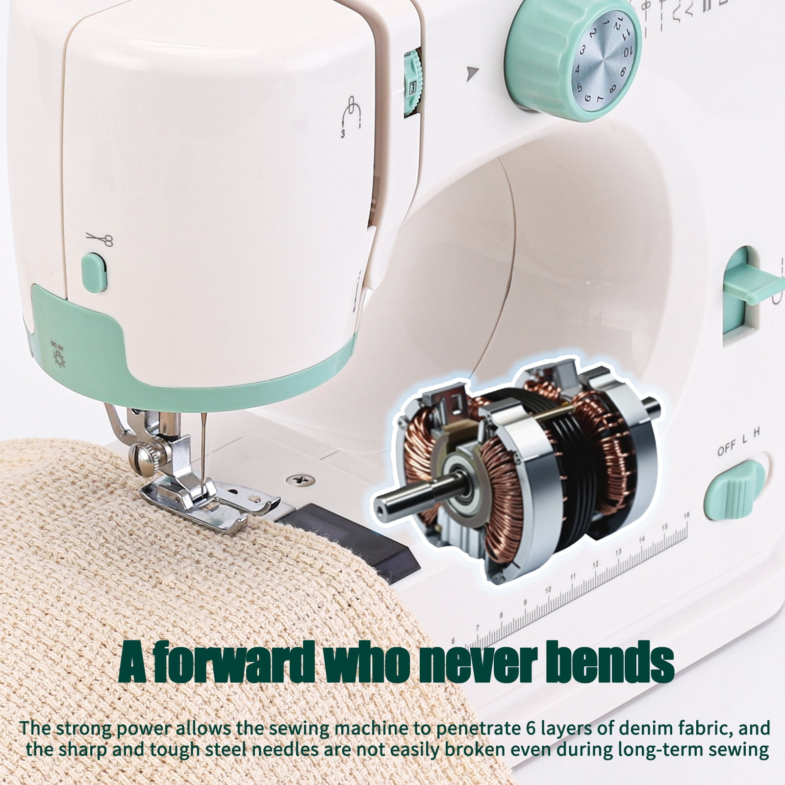 Sewing & Quilting Machine with 12 Built-in Stitches – Lightweight Portable Free Arm Design for Mending Clothes, DIY Quilting, and Small Projects | Beginner-Friendly Home Sewing Kit