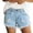Light Blue, variant on Women Casual High Waisted Denim Shorts Frayed Raw Hem Ripped Jeans Shorts Black,XS