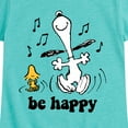 thumbnail image 3 of Peanuts - Snoopy Be Happy Dance - Toddler And Youth Girls Short Sleeve Graphic T-Shirt, 3 of 6