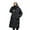 Black XXXL, variant on Winter Women Cotton Jacket Detachable Hood Neck Protection Long Sleeves Pockets Knee Length Zipper Closure Padded Coat Solid Color Windproof Outwear Parka