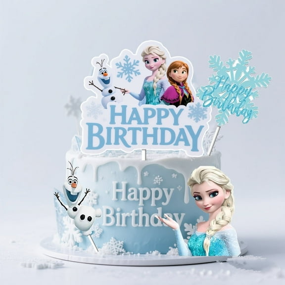 13 PCS Elsa Birthday Party Supplies, Cake Decorations for Birthday Party Decorations Theme Birthday Party Supplies