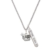 Delight Jewelry Silvertone Large Yellow Jacket - Mascot Silvertone Hope Anchors the Soul Bar Charm Necklace, 23"