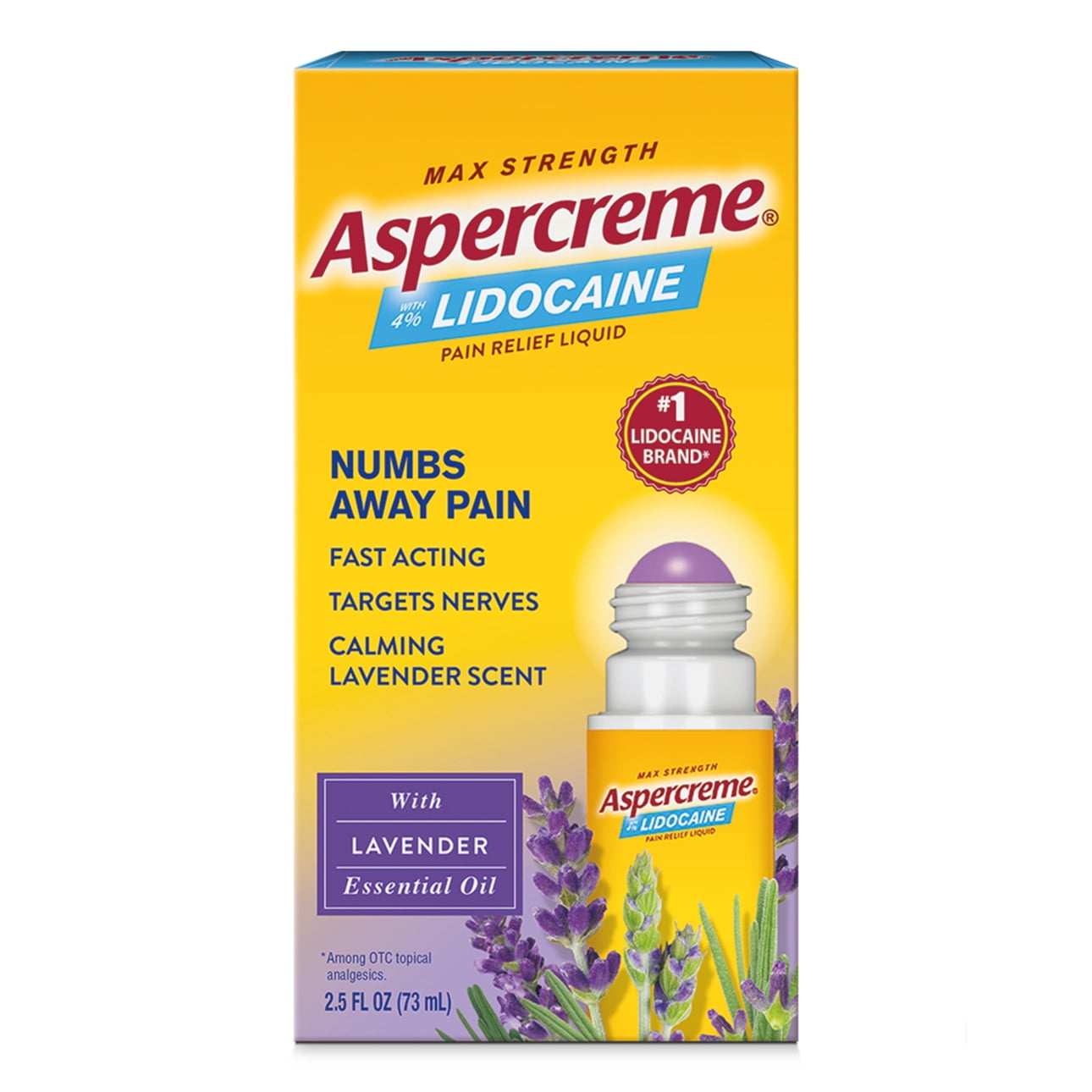 Aspercreme 4% Lidocaine (2.5 Oz, Lavender), No Mess Applicator