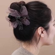 Yvsxxv 1 Pc Purple Diamond Mesh Shark Hair Claw Clip for Women Updos