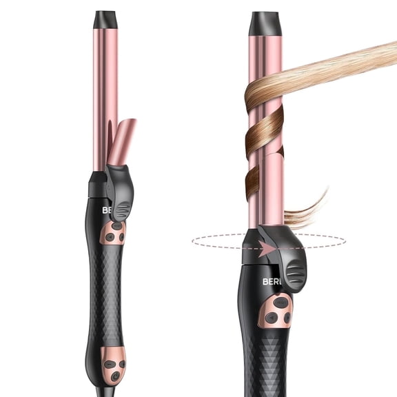 Berlaney Automatic Rotating Curling Iron, 1.25" Self Hair Curler Wand, Beach Waves Curler, Dual Voltage Fast Heat Ceramic Barrel for All Hair Types, Black