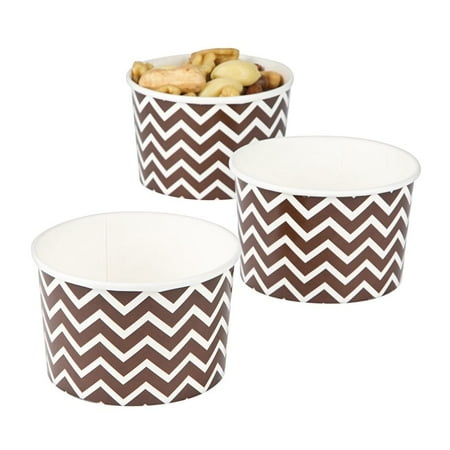 Chocolate Bowl Fun Express - Chocolate Chevron Snack Bowls - Party Supplies - Print Tableware - Print Plates & Bowls - 12 Pieces ()