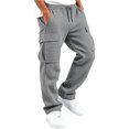 thumbnail image 4 of BXJX Boys Cargo Pants Size 10-12, Casual Fall Elastic Waist Multi Pocket Waffle Knit Trousers Gray, 4 of 8
