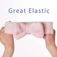 thumbnail image 4 of BLSCODE SPA Headband Wristbands Set Makeup Headband Wrist Towels for Washing Face Fuzzy Bow Headbands Soft Facial Head Bands Shower Skincare Hair Party Supplies Pink, 4 of 7