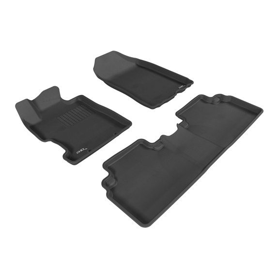 3D MAXpider - L1HD01201509 Complete Set Custom Fit All-Weather Floor Mat for Select Honda Civic Models - Kagu Rubber (Black)