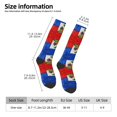 thumbnail image 3 of Women's Knee High Socks Haitian Flag Thermal Soft Knee Long Socks, 3 of 7