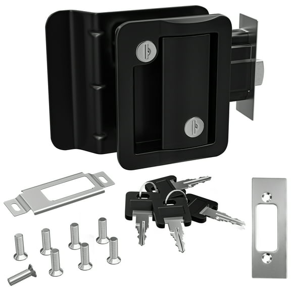 Leisure Locks New Black RV Entry Door Lock w / deadbolt Camper Travel Trailer