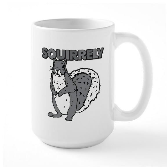 CafePress - Squirrely - 15 oz Ceramic Large White Novelty Mug