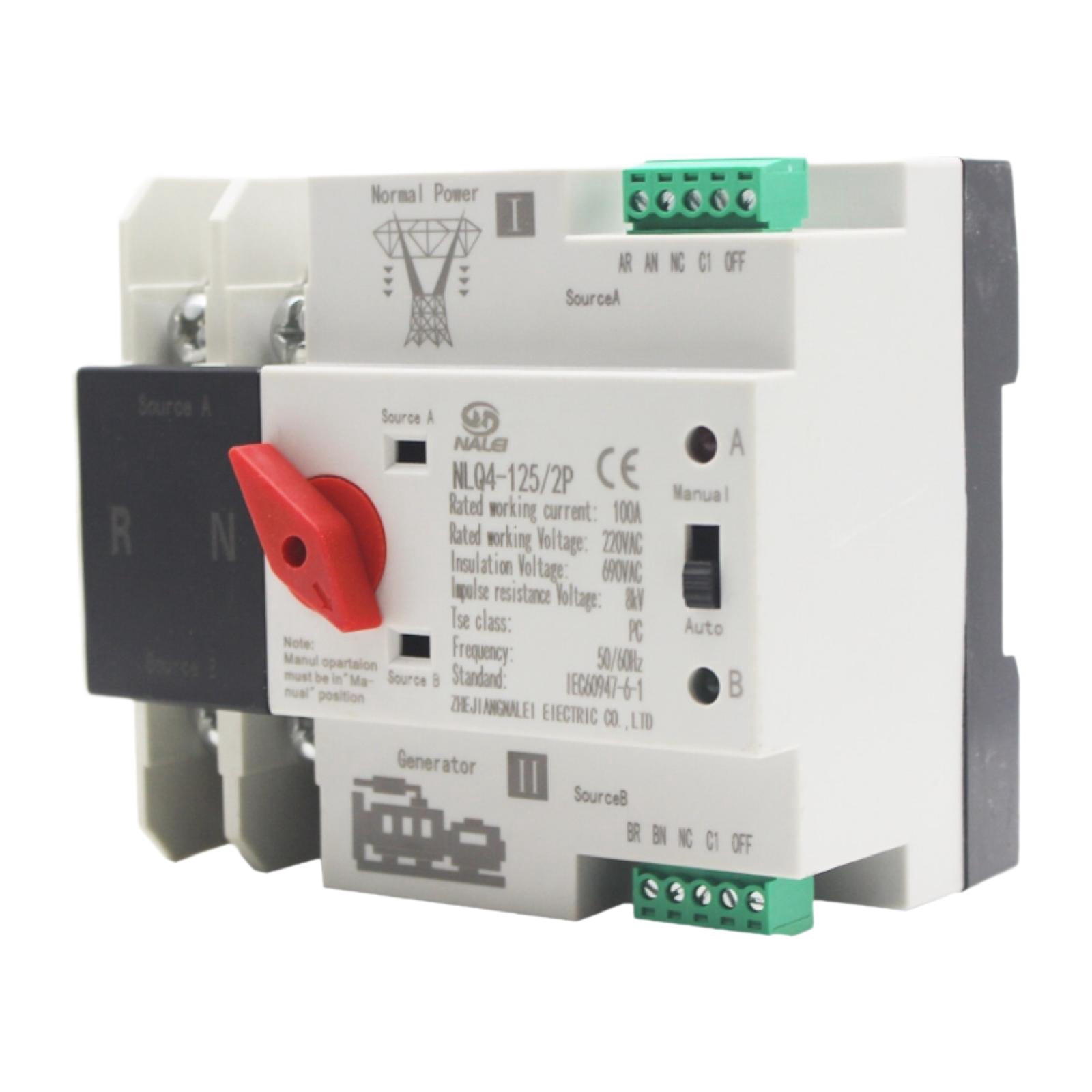 AMLESO Double Power Automatic Transfer Switch 100A Reliable High Performance High Security Easy to Install Professional Fast Switching 100A 2P
