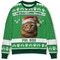 thumbnail image 5 of Custom Photo Cat Ugly Christmas Sweater, Cat Mom Dad Unisex Sweatshirts, Ugly Sweater Cat, Gifts For Cat Lovers (Pink, 2XL), 5 of 7