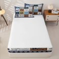 thumbnail image 4 of Erosebridal Happy Camping Camper Zipper Full Size Comforter Sets with Fitted Sheet and 2 Pillowcases, RV Plaid Zipper Bedding Set, Blue Brown, 4 of 7