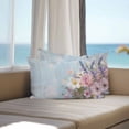 thumbnail image 5 of Waterproof Throw Pillow Covers Set of 2, 20x12 Inch Spring Pink Flower Decorative Pillowcases Outdoor Pillow Slip Cushion Covers Set for Couch Tent Lavender Botanical Blue Wood Board, 5 of 7