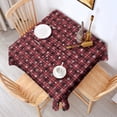 thumbnail image 2 of Red Christmas Plaid and Snowflake Pattern Square Tablecloth,Waterproof Square Table Cover,Wipeable Spillproof Washable Table Cover for Home Kitchen Party Decor 42"X42"(107x107cm), 2 of 6