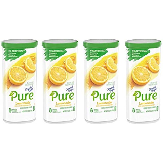 Crystal Light Pure Lemonade Drink Mix, 10Quart Canister (4 Canister