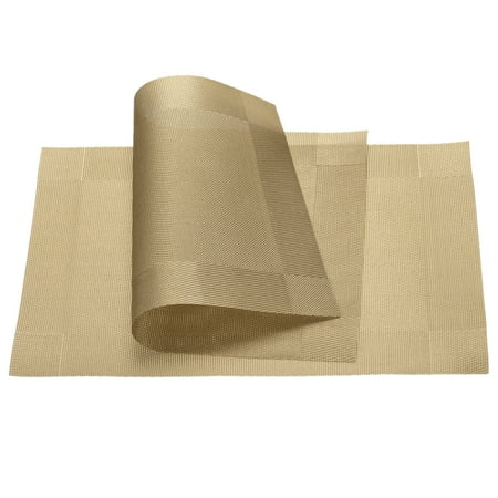 

Uxcell 450x300mm Woven Table Place Mats PVC Gold Tone 2 Pack